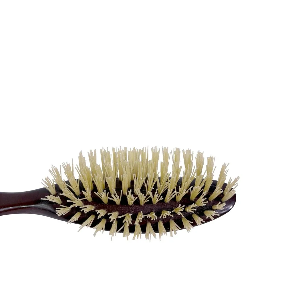 Vtg Avon Natural Performance Flair Hair Brush Brown Handle 7 Row Plastic Bristle
